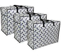 Storage Bags Water & Dust Resistant. Double zipped storage bags for toys, laundry, bedding. Underbed Wardrobe Space Saver Scotty Scottie dogs print (65 ltr 3x Pack)
