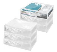 Storage Bags with Zips for Clothes - 6Pcs Clear Clothes Storage Bag with Reinforced Handle Foldable Wardrobe Organizer Moving Bags for Blankets, Sweaters, Bed Sheets, Quilts, Pillows, Clothing & Toys