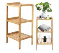 Bamboo Rack 3 Shelves 78cm Storage Unit Bathroom Bedroom Universal Sturdy ECO HQ