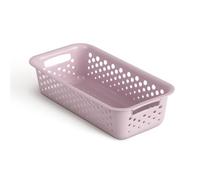 Storage Basket 0.7 L with Handles - BPA-Free - Organiser (20 x 10 x 5 cm / Pink) - Baskets for Bathroom Kitchen Bedroom Household Basket