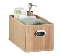 Storage basket Bamboo Organiser Rectangular Bathroom Bin Narrow Toy Container