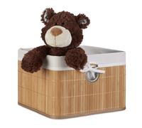 Storage basket Bamboo Organiser Shelving Box Removable Lining Lightweight