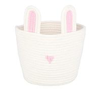 Storage Basket Bunny Small Cute Rugged Foldable Home Decor Organizer for Bedroom Nursery Office Cotton Thread 25cm