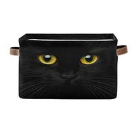 Storage Basket Cube Animal Black Cat Large Collapsible Toys Storage Box Bin Laundry Organizer for Closet Shelf Nursery Kids Bedroom,15x11x9.5 in,1 Pack