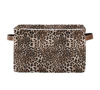 Storage Basket Cube with Handles Animal Leopard Prints Toys Storage Cube Box, Large Collapsible Rectangular Storage Bin for Shelves Closet Kids Bedroom Nursery Bathroom kitchen
