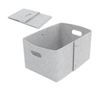 Storage Basket - Foldable Felt Fabric Organizers Bin, Durable Soft Sided Storages Box, Nightstands Desk, Shelf Boxes for Living Room Bedroom Bathroom Laundry, Modern Home Organizer, 13.78 Inch
