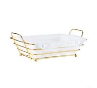 Storage Basket for Bread and Fruit with Iron Support Frame and Fabric Interior Designed for Countertop Display and Daily Utility