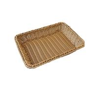 Storage Basket Handmade Rectangular Rattan Organization Wicker Bread Holder Fruit Vegetable Snack Food Container M