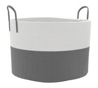 (grey and white, 51 x 33 cm) vidaXL Storage Basket Laundry Basket Washing Basket Laundry Hamper Cotton