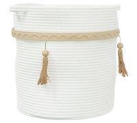 Storage Basket Laundry Bin Washing White Cotton vidaXL