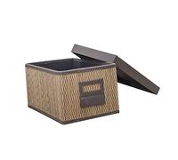 Storage Basket No 4 Bamboo Non-Woven Foldable Basket | Bedroom Closet Organiser, Laundry Room and Bathroom Storage Bin, Ornamental Modern Design, Practical Sundries Use