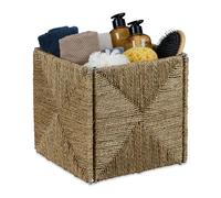 Storage basket Organiser Bin Seagrass Cube Foldable Lightweight Natural 1.6 kg