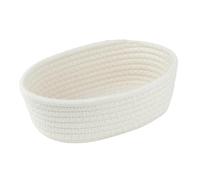 Storage Basket - Oval Woven Dog Toy Bin, 11.81x6.69x3.54 Inch Washable Cotton Rope, Decorative Laundry Organizer Plus Doll Holder | Modern Nursery Home Sorting For Family Plus Friends