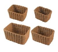 Storage Basket - Portable Cotton Rope Blanket Basket | Storage Bins for Shelves | 4 Pieces Pantry Closet Bins for Blanket Nursery Classroom Under Bed Toy Desk Book Shelf Laundry Kitchen