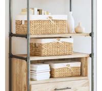 Storage Basket Set 3pc Natural Water Hyacinth 40x30x18cm With Handles for living