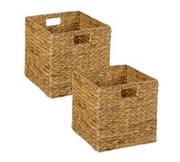 Storage Basket Set Organiser Shelf Box Water Hyacinth Woven Cupboard Bathroom