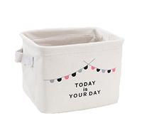Storage Basket Small, Morbuy Christmas Gift for Organizing Toys Blankets and Laundry Newborns Gifts Nursery Organizer Bin-Collapsible Hamper Original Linen and Fabric Diaper Boxes Holders Water-proof (8.26* 6.29* 5.11inch, Bunting)