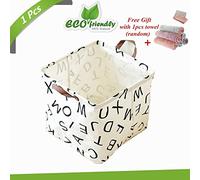 Storage Basket Small, Morbuy Toys Blankets and Laundry Newborns Gifts Nursery Organizer for Organizing Bin-Collapsible Hamper Original Linen and Fabric Diaper Boxes Holders Water-proof Small with Handle Christmas Gift (letter)