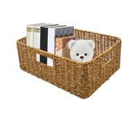 Storage Basket - Waterproof Multi Functional Organiser for Home Use, Imitation Rattan Weaving Storage Basket with Sturdy Design, Versatile Container for Laundry Room Bathroom Bedroom Kitchen Pantry