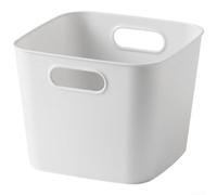Storage Basket with Dual Handles, Portable ABS Plastic Organizer Box for Car Home Office Desktop, Multifunctional Container for Toys Cosmetics Stationery, White(B)