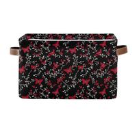 storage baskets Fairy Butterfly Red Black folding and waterproof baskets for shelves with sturdy handle bag Decor 2 pack for rv bulto para ropa