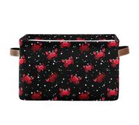 storage baskets Funky Style Crab Red and Black Foldable and waterproof baskets for organizing with sturdy handle cubbies Decoration 2 pack for bedding organizador de zapatos para closet