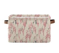 storage baskets Japanese Ukiyo-e Style Willow Watercolor Offwhite Foldable and waterproof serviceable fabric storage cubes with sturdy handle bins utility 2 Piecing for quilt para organizar