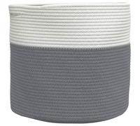 vidaXL Storage Baskets Washing Bin Laundry Basket 2 pcs Grey and White Cotton