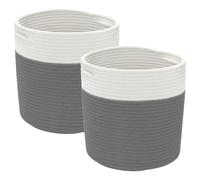 Storage Baskets Laundry Basket Laundry Bin Washing Basket 2 pcs Cotton vidaXL