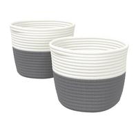 Storage Baskets Laundry Washing Basket Laundry Hamper 2 pcs Cotton vidaXL