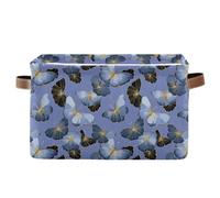 storage baskets Luxury Blue Butterfly foldable and waterproof baskets for organizing with sturdy handle atorage Decorativas 2 pack for house cajas plegables para almacenar