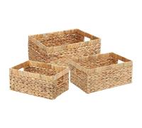 Storage Baskets 3 pcs Natural Water Hyacinth Containers Organizational vidaXL