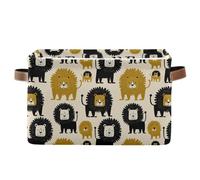 storage baskets Oliver Jeffers Style Lion Vanilla Gold and Black foldable and waterproof baskets for organizing with sturdy handle organizing Decoration 2 pack for garage articulos para
