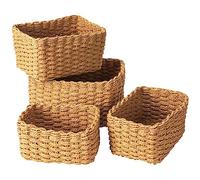 Storage Baskets, Revivoer Set of 4 Wicker Basket for Shelves Closet Organizer, Wicker Hamper Empty for Gifts Toys Books