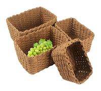 Storage Baskets - Wardrobe Storage Boxes - 4 Pieces Decorative Cupboard for Pantry Bathroom Bookshelf Children's Room Kitchen Under the Bed Toy Blanket Towel