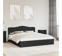 Storage Bed Black Engineered Wood 200x200cm Super King with Drawers & Headboard
