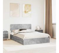Storage Bed Concrete Grey 150 x 200 cm Engineered Wood