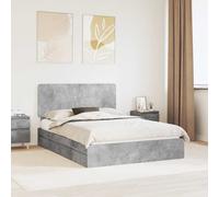Storage Bed Concrete Grey 150 x 200 cm Engineered Wood