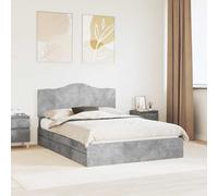Storage Bed Concrete Grey 150 x 200 cm Engineered Wood