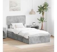 Storage Bed Concrete Grey 70 x 190 cm Engineered Wood