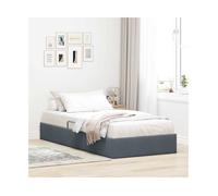 Storage Bed Dark Grey Velvet Twin XL 100x203cm Metal Frame HydraulicLift 140kgUK