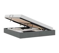 vidaXL Storage Bed with Mattress Light Grey 203 x 100 cm Fabric