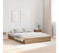 Storage Bed Frame Artisan Oak 160 x 200 cm Engineered Wood
