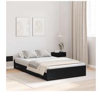 Storage Bed Frame Black Oak Engineered Wood 120x200cm 4 Drawers Small Double EU