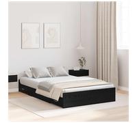 Storage Bed Frame Black Oak Engineered Wood 120x200cm 4 Drawers Small Double EU