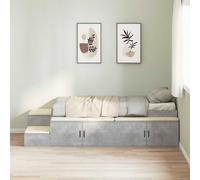vidaXL Storage Bed Frame Concrete Grey 75 cm Engineered Wood, Grey