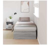Storage Bed Frame Grey Sonoma 100x200cm Engineered Wood Lift-Up Hidden StorageS