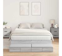 Storage Bed Frame Grey Sonoma 160 cm Engineered Wood
