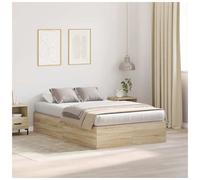 Storage Bed Frame Sonoma Oak 120x200cm Engineered Wood Lift-Up Hidden Storage