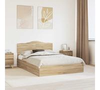 Storage Bed Frame Sonoma Oak Engineered Wood 160x200 cm Under-bed Storage Drawer